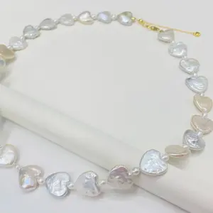 Natural heart pearl necklace, Necklace and bracelet set，freshwater pearl shaped pearl Baroque pearl necklace,holiday gift，Christmas gift， star necklace length 17 inches customizable, gift box included