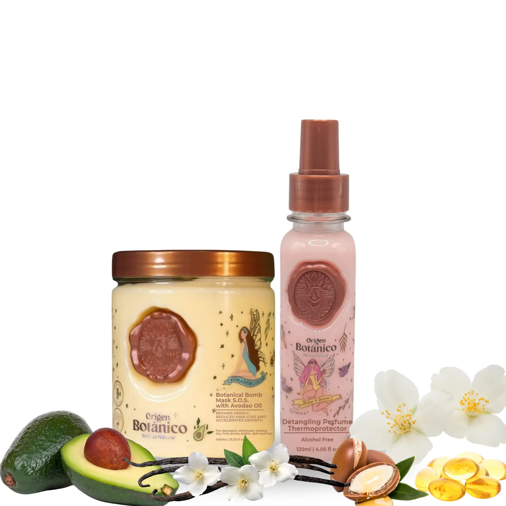 Ritual Botanico - Treatment to Straighten, Repair and Relax Hair - Thermoprotector + Bomb Mask S.O.S