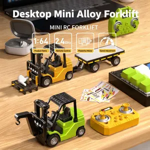 1:64 Scale RC Construction Vehicle – Remote Control Forklift & Crane Combo with Lights & Sounds, APP & Remote Control, Rechargeable, Battery Included, Indoor/Outdoor Play, STEM Educational Toy, Perfect Birthday