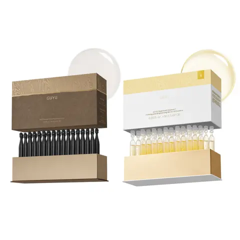 GUYU Day&Night Anti-Aging Glowing Essence Duo - 60 Single Tubes Serums & Essences, Ginseng Firming Collagen Peptides + VC Micro-Oil, Wrinkle Reduction, Gentle Hydration, Plumping, Even Skin Tone & Texture, Freshness Kept#Sohochic #Blackfriday