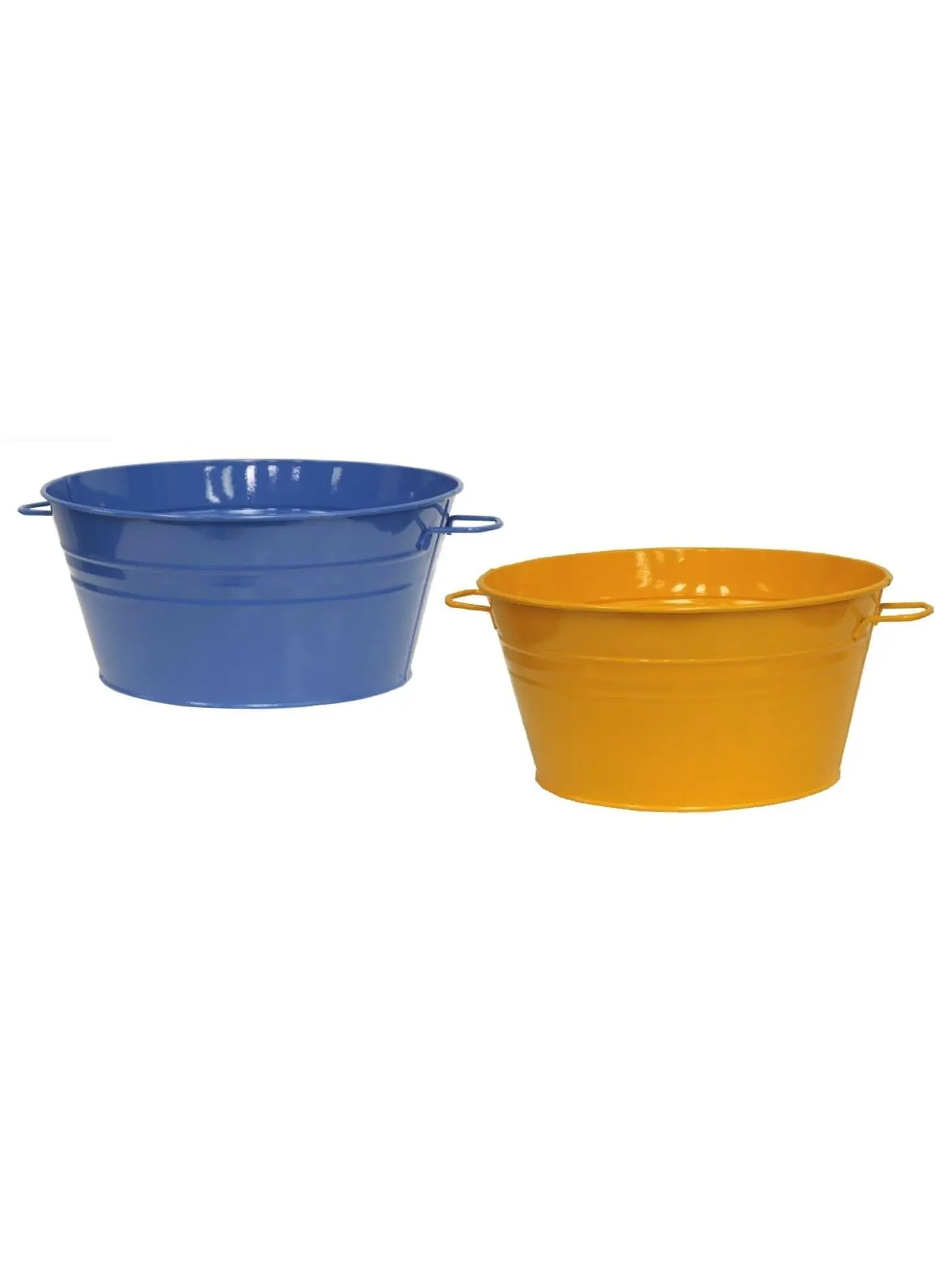 Houston International Trading 6085E B-SAFF S/2 6085E B-SAFF S/2 Enameled Galvanized Steel Planter / Beverage Tub. Set of Two.