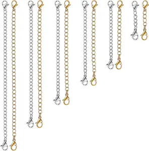 12 PCS Necklace Extenders - Stainless Steel Necklace Extension Chain for Jewelry, Bracelets & Anklets (6 Gold & 6 Silver, 1"-6" Lengths) UUBAAR