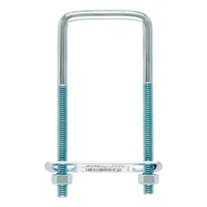 212 MAIN Heavy Duty Square Bend U-Bolt (Hampton 02-3452-501), Zinc Steel with Bright Finish, 0.312x2x4.75 in., Nut-Included, Pack of 10 for Sailing Water Sports