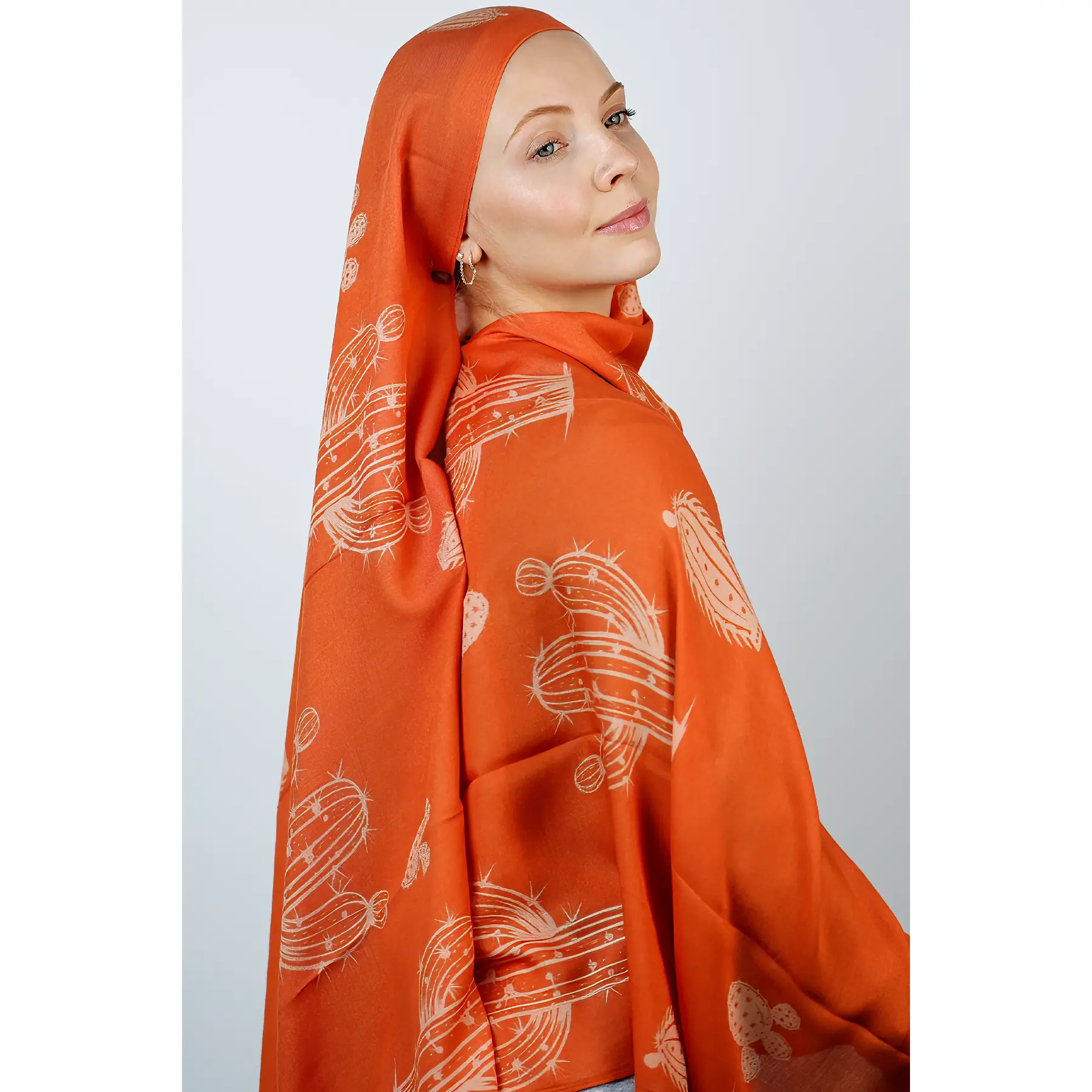 Cactus Charm Print Modal Hijab