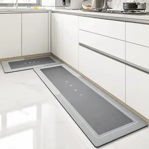 Kitchen Floor Water Absorbent Mat, 2 Counts/set Non-slip Kitchen Drying Mat, Easy-to-clean Kitchen Mat