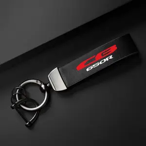 PU Leather Motorcycle Keychain Holder for Honda Neo Sport CFR CB650R CB650-R 2019-2021, Durable Accessory for Motorbike Owners, Stylish Key Ring