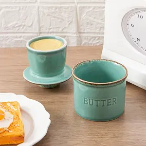 Unique Ceramic Butter Dish with Lid, Tabletop Butter Storage Jar, Handmade Glazed Ceramic Container, Preserving Containers, Perfect for Kitchen Use