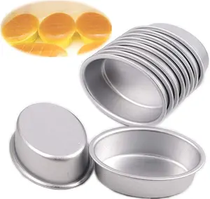 10pcs Mini Oval Egg Shape Aluminium Alloy Metal Cheese Cake Mold Bread Mould Tart Holder Pudding Jelly Tin For DIY Bakery