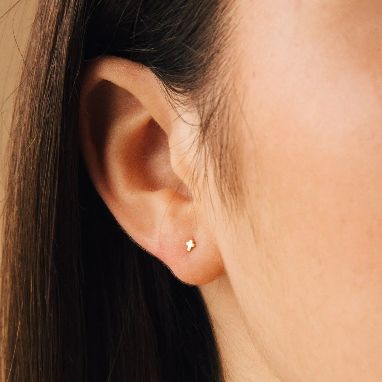 Tiny Cross Studs by Caitlyn Minimalist - Dainty Cross Stud Earrings in Gold & Silver - Christian Jewelry - Gift for Her
