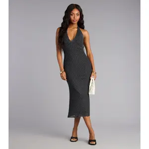 Retro Romance Halter Midi Dress