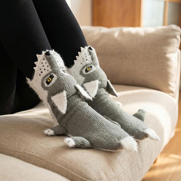 BOFFWAM Animal Knit Socks, Cute Plush Fuzzy Socks for Women Men, Novelty Animal Paw Socks, Soft Warm Cozy Slipper Socks, Cute Cartoon Socks, Funny Socks Gift for Teens Adults, Home Lounge Sleeping Socks, Kawaii Animal Socks