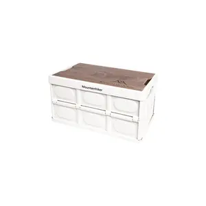 Outdoor White Storage Box Camping Portable Organizing Box Household Removable Folding Mobile Storage Box Organiser
