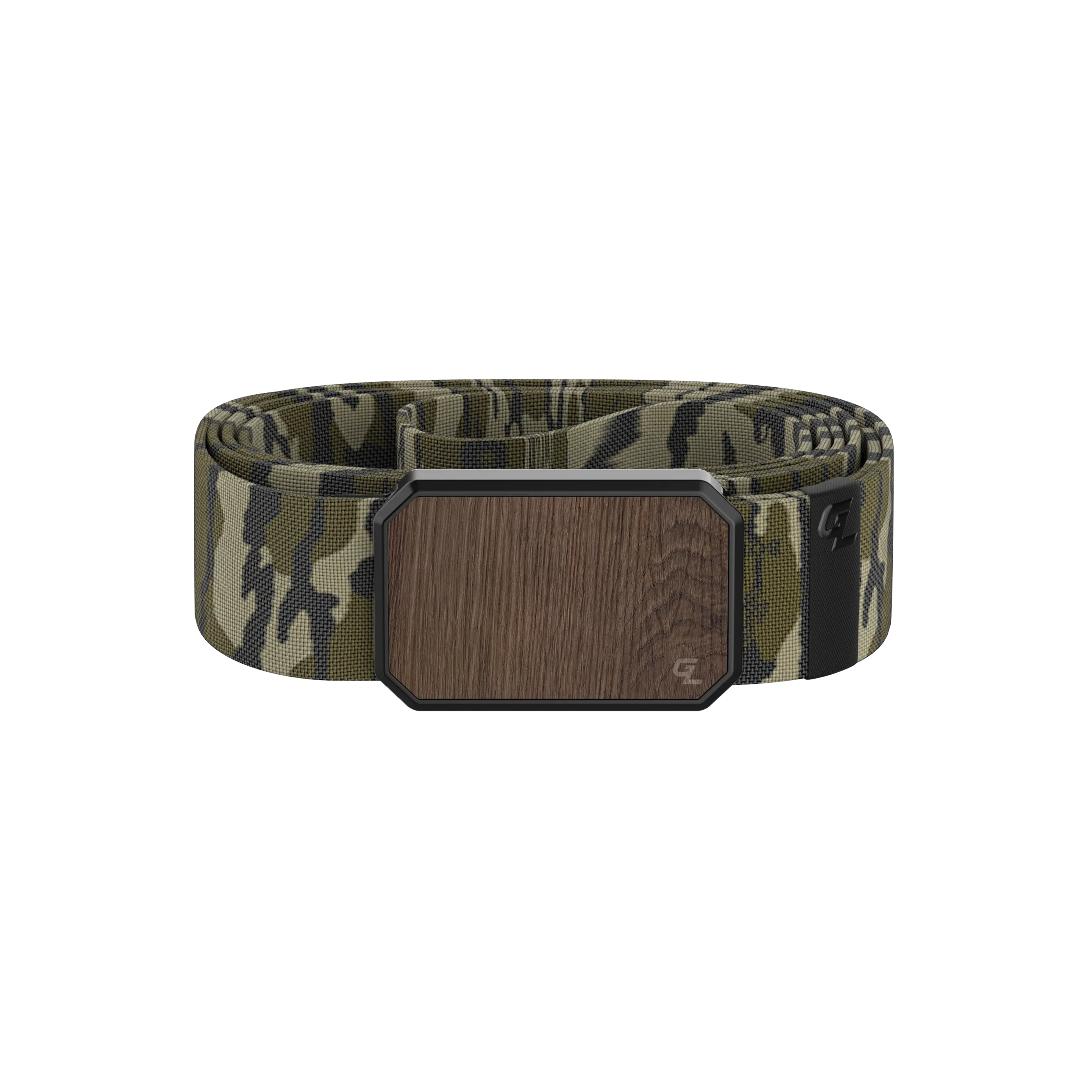Groove Belt – Stretch Tactical Belt for Men, Hunting & Outdoor Ready – Walnut / Mossy Oak Bottomland