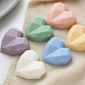 Diamond Heart Cold Process Soap, Macaron Color Faceted Cleansing Bar, Gentle Moisturizing Bath Soap, Perfect Gift for Her