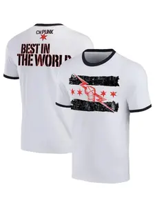 Men's Summer 3D Print Wrestling Cm Punk T-Shirt, Quick-Dry Short Sleeve, Casual Style, Comfortable Outdoor Fitness, Activewear Tee, Gym T Shirts
