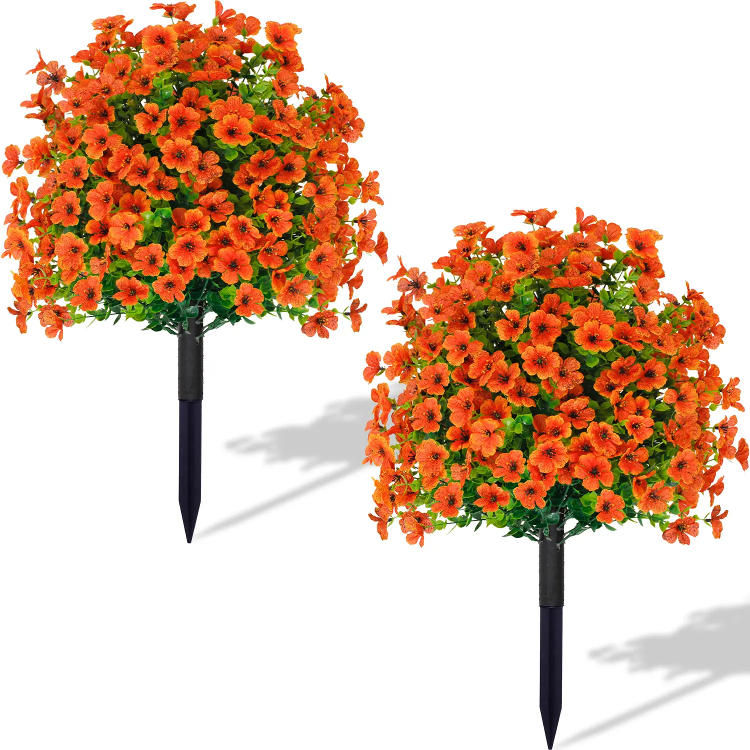 2pcs Artificial Orange-Violet Boxwood Shrub (Ground-Insert Style) – Spherical Autumn-Hued Outdoor Garden Greenery – Festive Lawn Decor for an Autumnal Atmosphere