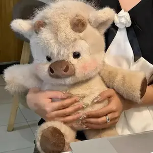 17 Inch Running Cow Plush Toy, Highland Bull StuffedAnimal, Farm Animal Doll, Birthday Gift for Adults and Kids,Soft and Cuddly