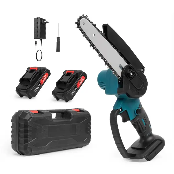 Electric Cordless Mini Chain Saw 6 Inch Lightweight Handheld Power Chainsaw with 2 Batteries for Wood Cutting, Tree Pruning & Branch Trimming Heavy Du