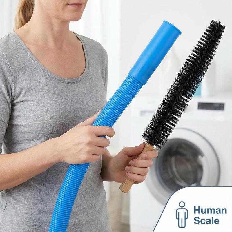 Dryer Vent Cleaner Kit Compatible with Most Vacuum Cleaner, Dryer Lint Brush and Vacuum Hose Attachment with Universal Connector, Quickly Lint Remover