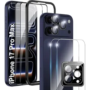 for iPhone 17 Pro Max 6.9 inch Screen Protector,[2+1+2 Pack] Front Screen Protector+Camera Lens Protector+Back Screen Protector,9H,Tempered Glass,Anti-Scratch,Ultra HD,Full Coverage