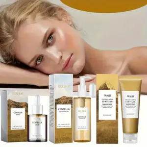 Three popular snow lotus suits: essence, makeup remover and facial cleanser - refreshing and moisturizing, mildly moistening dry skin, creating silky, shiny and delicate effects, gifts for girlfriends, mothers and friends, smooth texture, essence suit