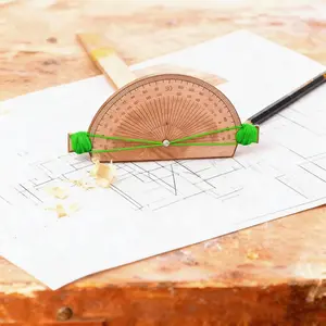 Precision Angle Finder – Handcrafted Birch Wood Degree Tool, Custom Angles Accurate Degree Tool, Engraved Protractor for Accurate Measurements for Welder Carpentry DIY Projects, Builders