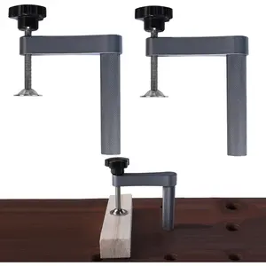 2 Pack MFT Bench Holdfast Woodworking Tools, 20mm Desktop Quick Acting Hold Down Clamp Adjustable Fast Fixed Clip, Aluminum Alloy Benchtop Quick Clamps for Wood Carving, Routing, Sanding
