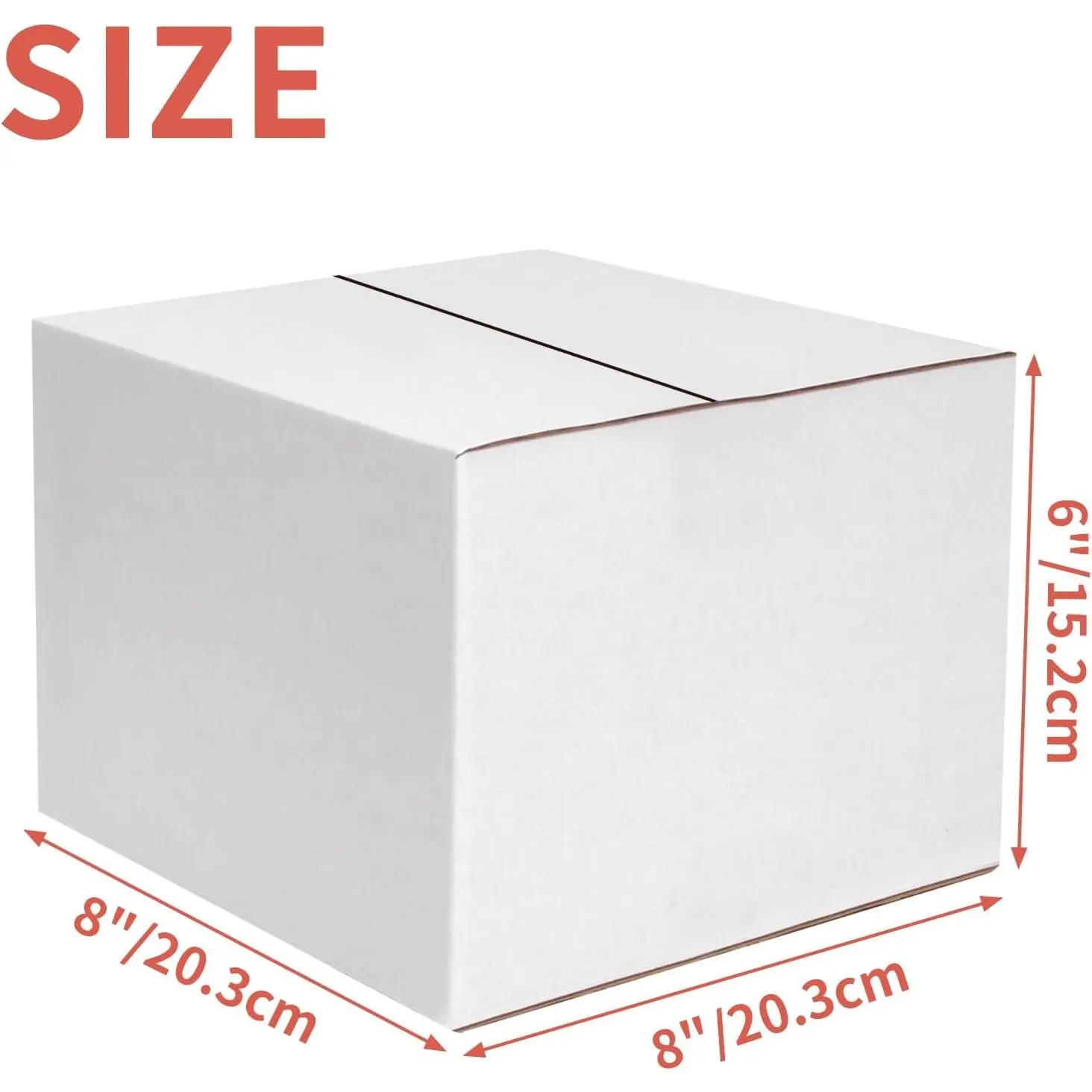 25 Packs Small Shipping Boxes 8x8x6 Inches, White Corrugated Cardboard ...
