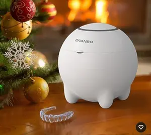 Granbo Ultrasonic Cleaner, Retainer Cleaner for Dentures, Mouth Guards, Braces, Toothbrush Heads, Jewelry with UV-C Cleaner, 180ML 48kHz Ultrasonic, 3 Mode Ultrasonic Cleaner Machine (White) Portable Appliances Multifunction Cleaning Tool