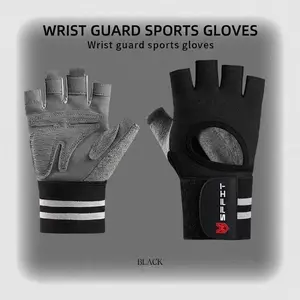 Padded Weightlifting   Non-Slip Fingerless Gym  for Men & Women  Hand Protection   Workout  with Wrist Support  Breathable    for Heavy Lifting & Gym Breathable Fingerless Workout   Anti-Slip Gym