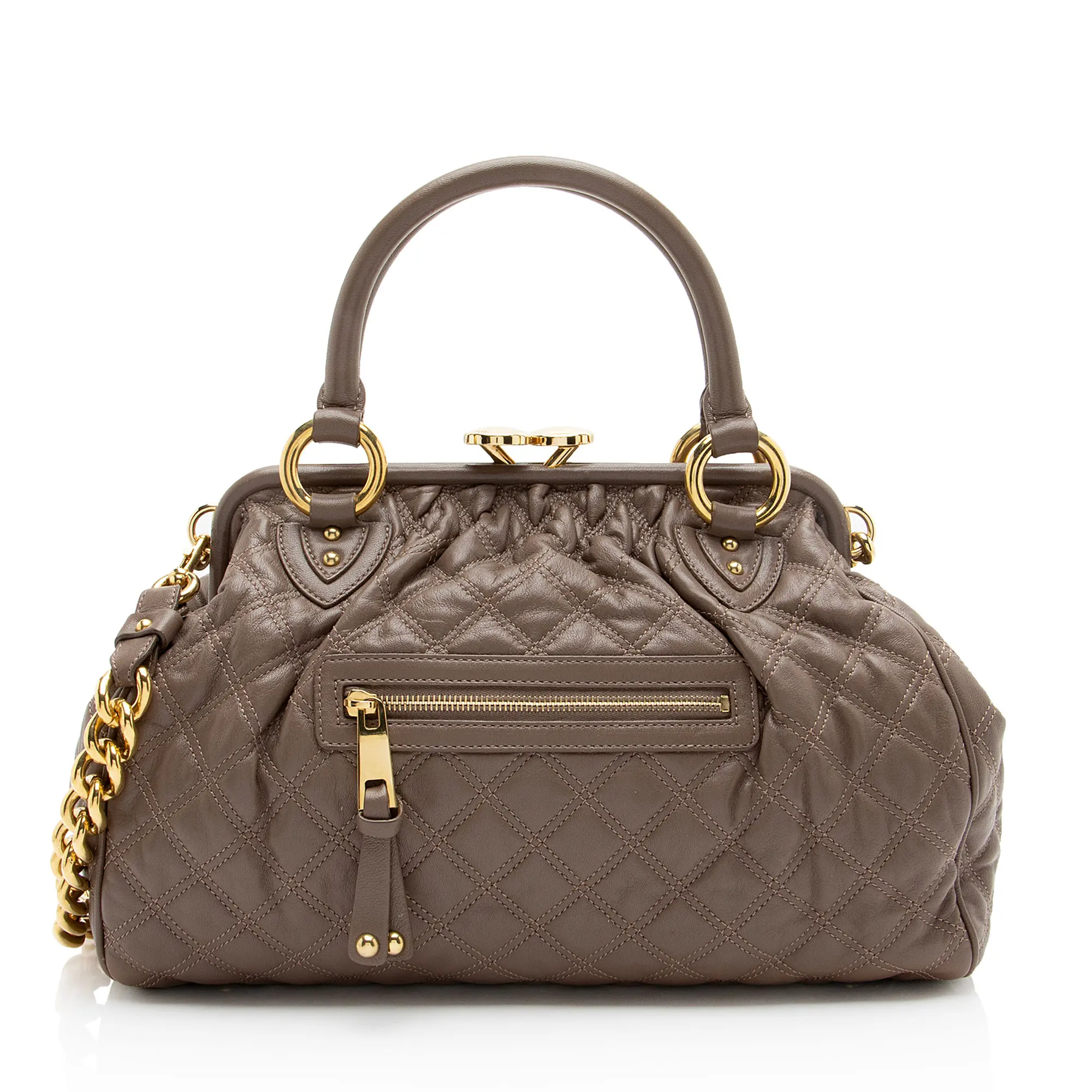 Pre-owned MARC JACOBS Lambskin Shoulder Bags Quilted Stam Satchel