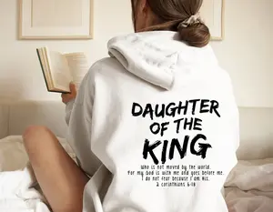 Daughter Of The King Hoodie, Christian Based Hoodie, Aesthetic Bible Verse Hoodies for Women, Trendy Inspiring Religious Gifts