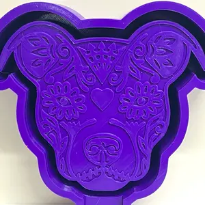 Pit Bull Dog Sugar Skull Mold