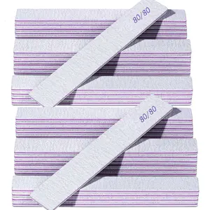 Nail Files 80/80 Grit Double Sides Professional Reusable Emery Board Nail Files For Acrylic Manicure Tools Suit For Home Salon