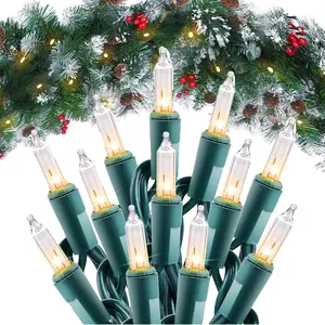100 Count 20 Feet Christmas String Lights, Incandescent Bulb Mini Lights for Outdoor Indoor Xmas Tree Birthday Wedding Party Festival Christmas Decorations Decor