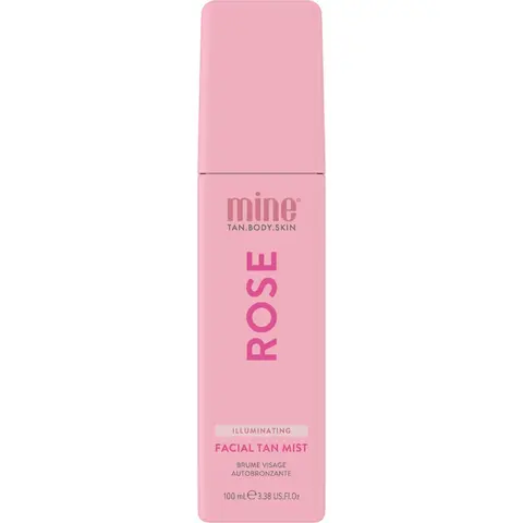 Minetan Rose Face Tan Mist - 100ml Salon-Grade Spray Tan Solution, Lightweight Gradual Daily Self-Tanner, Soothing Rose Water Infused, Moisturizing Golden Illuminating Australian Beauty Brand, Flawless Soft Bronze Natural Radiance