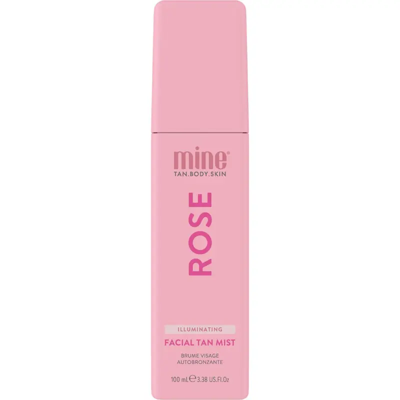 Minetan Rose Face Tan Mist - 100ml Salon-Grade Spray Tan Solution, Lightweight Gradual Daily Self-Tanner, Soothing Rose Water Infused, Moisturizing Golden Illuminating Australian Beauty Brand, Flawless Soft Bronze Natural Radiance