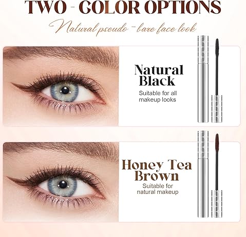 GECOMO Extensionist Mascara, Lengthening Curling Volumizing Mascara, Lightweight Clump-Free Fluffy Lashes, Smudge-Proof Anti-Staining No Spider Lashes, Cruelty Free & Paraben Free Eye Makeup, Perfect Holiday & Mother’s Day Gift