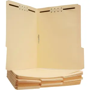 Basics Manila File Folders with Fasteners, Letter Size, 50Pack, Beige