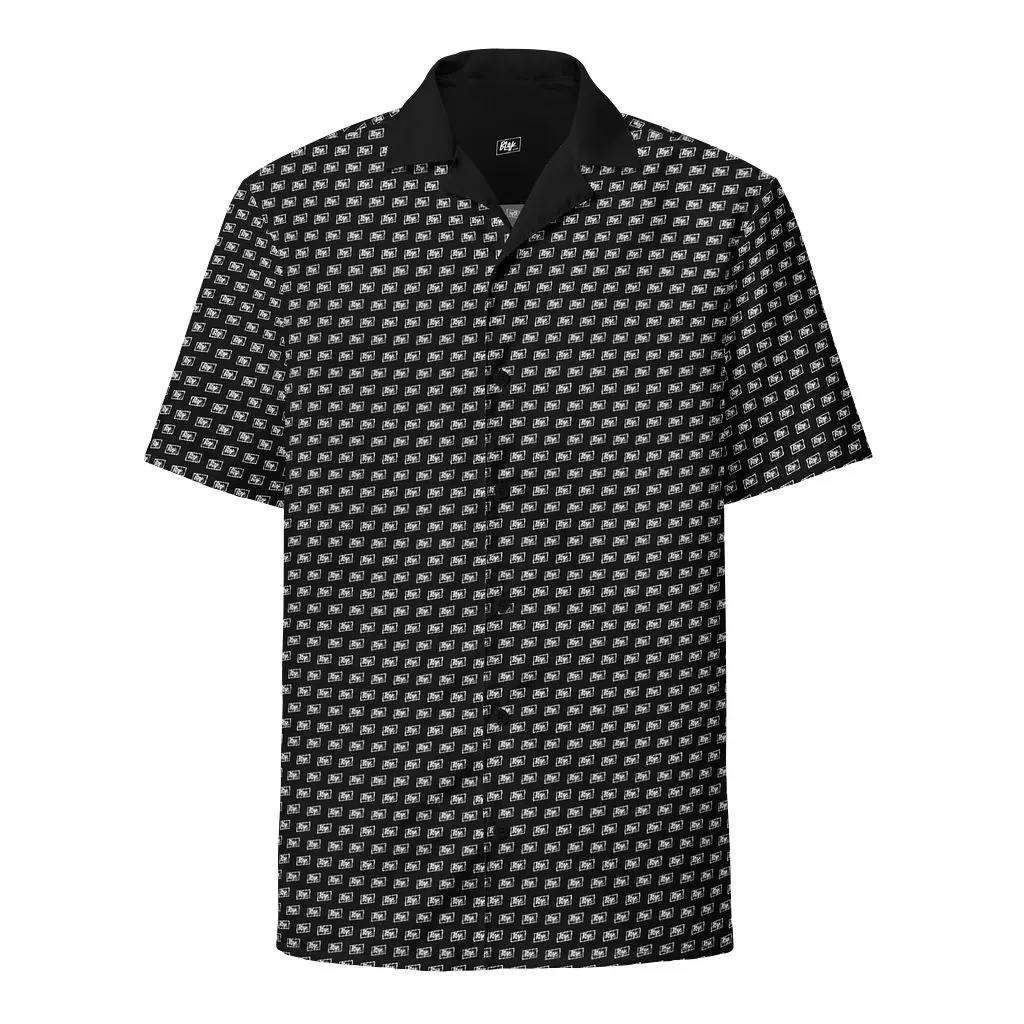 BlaakBrand Logo Button Collared Hawaiian Shirt
