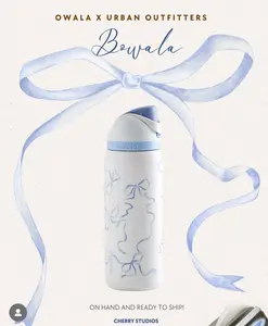 Owala Bow-Accent Insulated Tumbler—featuring a stainless steel interior, it keeps drinks hot or cold! With a generous 32oz capacity, it’s incredibly practical for commuting, sports, and outdoor activities.