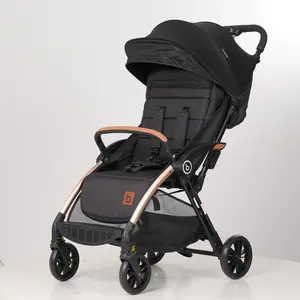 Baobaohao BA1 – Lightweight, portable baby stroller with one-button folding; can sit or lie down; four wheels with shock absorption; suitable for air travel; high-view newborn stroller pram multifunction