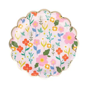 Flower Fields Paper Plate