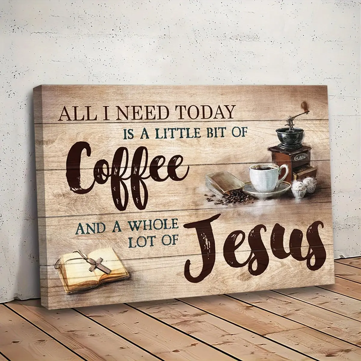 Coffee & Letter Pattern Artistic Wooden Framed Wall Art, Vintage Decor, Rustic Coffee Cross Wall Decor, Waterproof Canvas Wall Art, Wall Decor for Home Living Room Restaurant Kitchen Cafe, Ornaments, Decoration, Artwork, Decoration Items