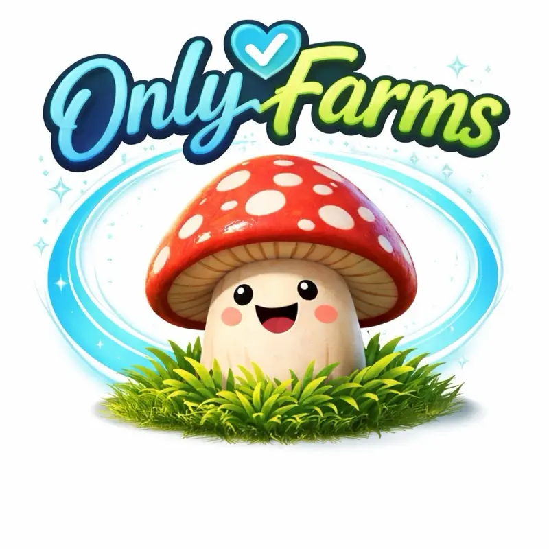 Only Farms Caps Crew Fun Mushroom Design Sticker with Cartoon Character 1.5 Inch Round Perfect for Kids Gift Lovers Personalization Decor