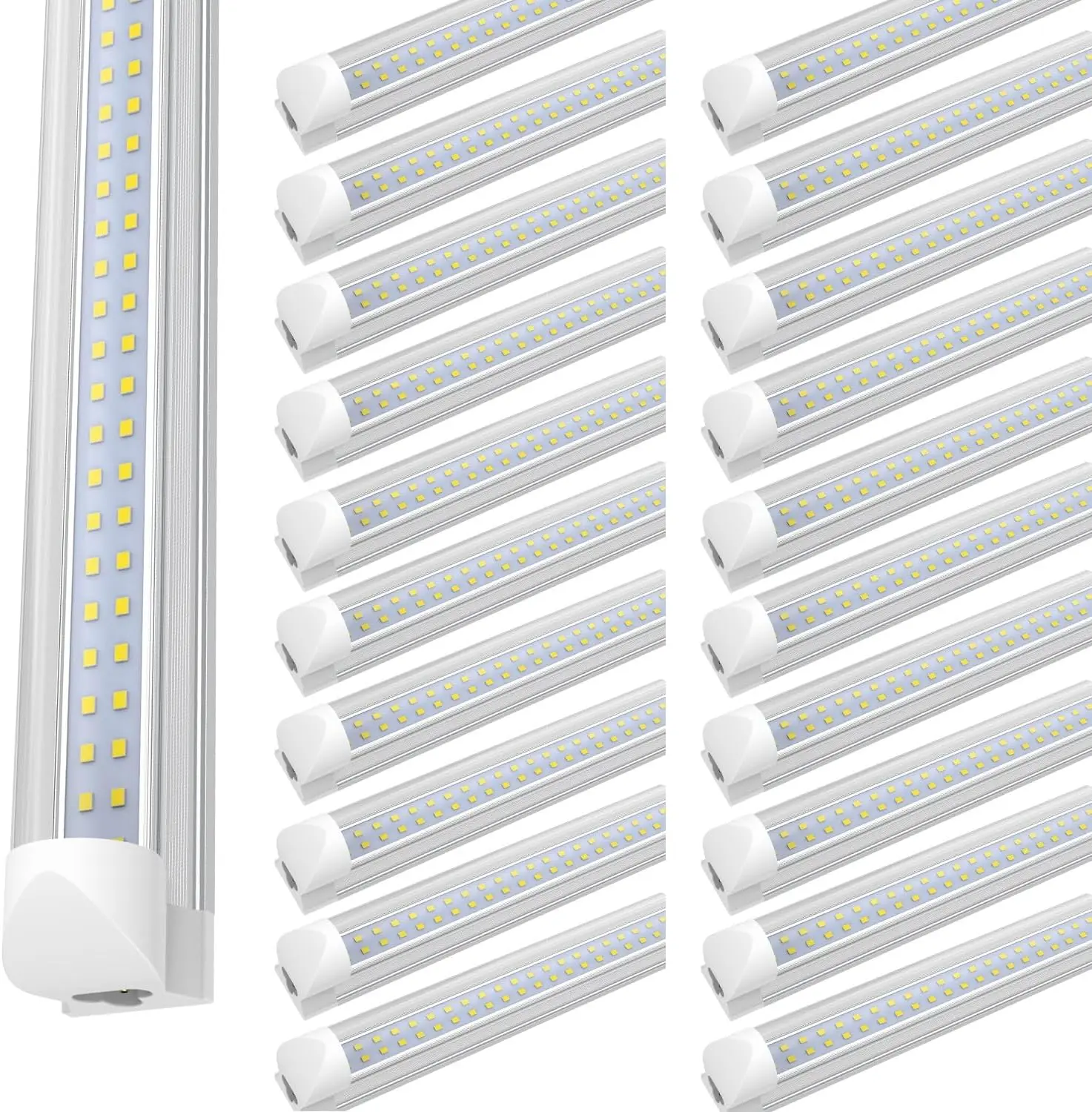 ETL Listed 25-Pack 4FT LED Shop Light Fixtures, 60W 10800LM 6000K Cool White T8 LED Tubes, High Output Plug-and-Play, for Garage, Workshop v shape