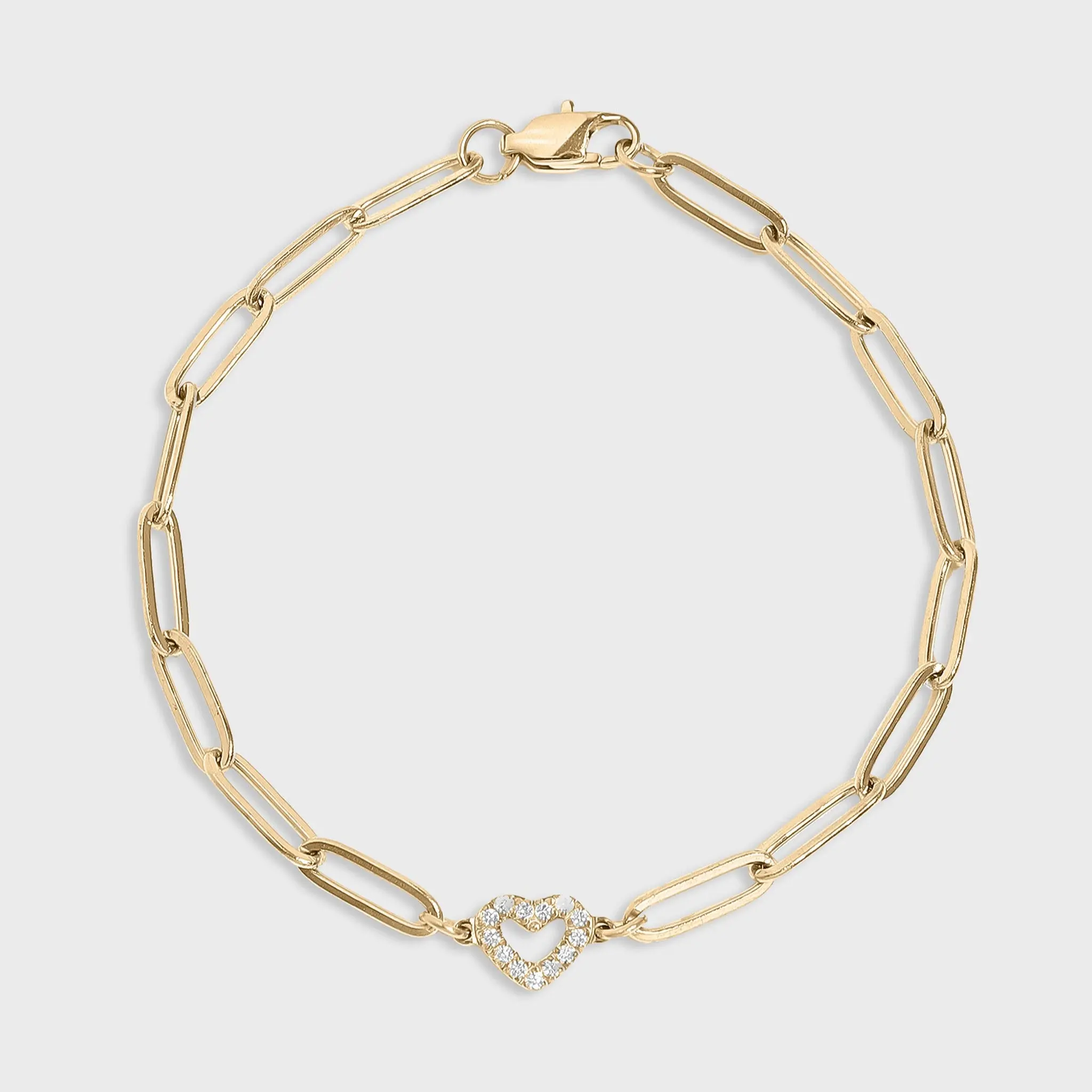 Paperclip Heart Charm Bracelet