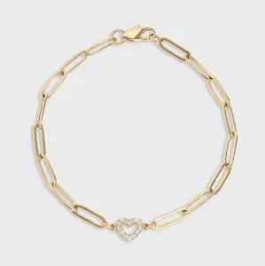 Paperclip Heart Charm Bracelet