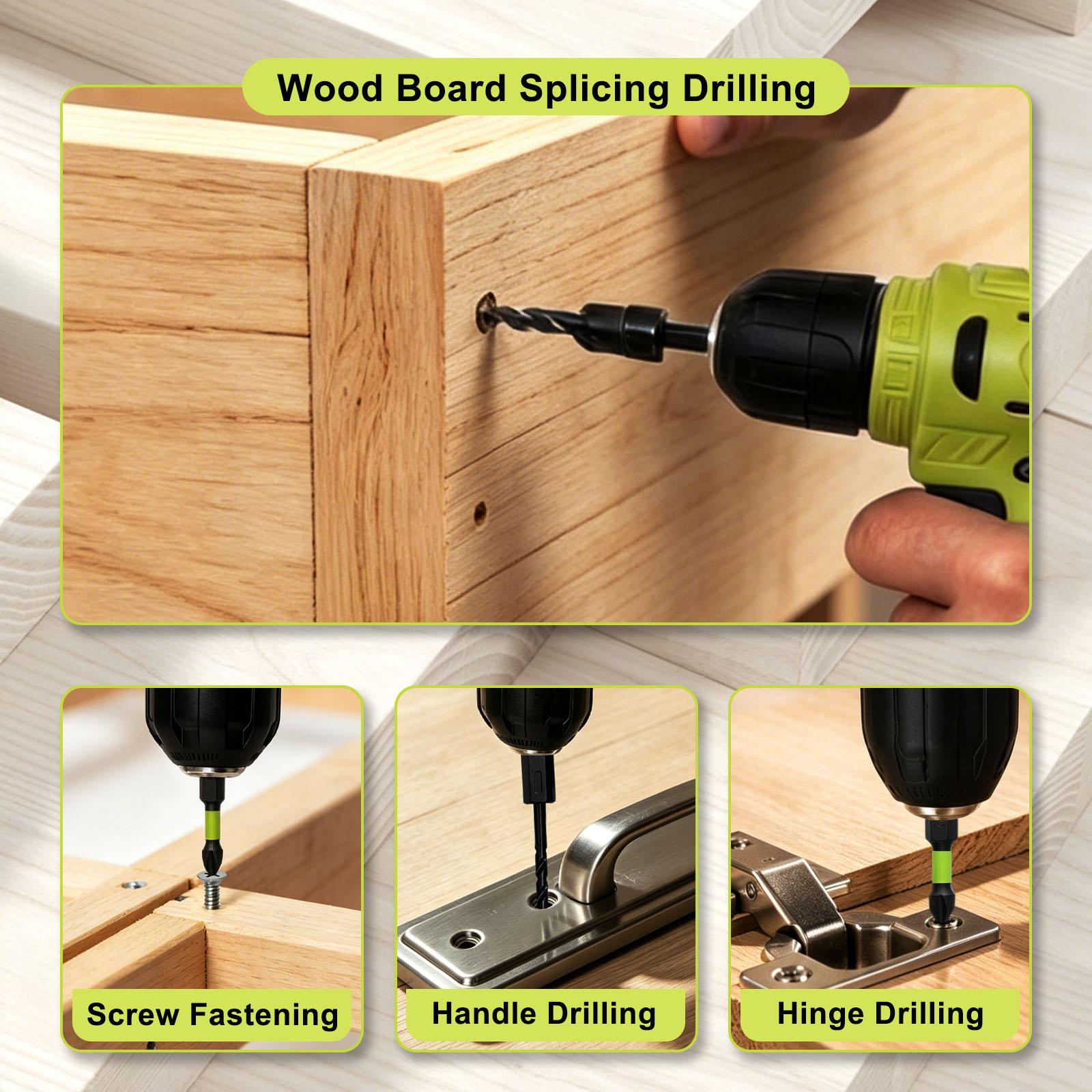 SEESE 15 PCS Adjustable Countersink Drill Bit Set, 1/4 Inch Quick-Change Hex Shank, HSS Wood Countersink Drill Bits with 2PCS Wood Plug Cutters Plug Cutter,Magnetic Extension Bit Holder & Storage Case for Woodworking