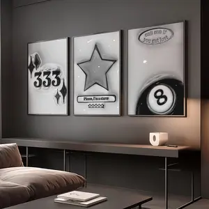 Hypebeast Room Decor Set of 3: 8 Ball, Star, Lucky Prints #321